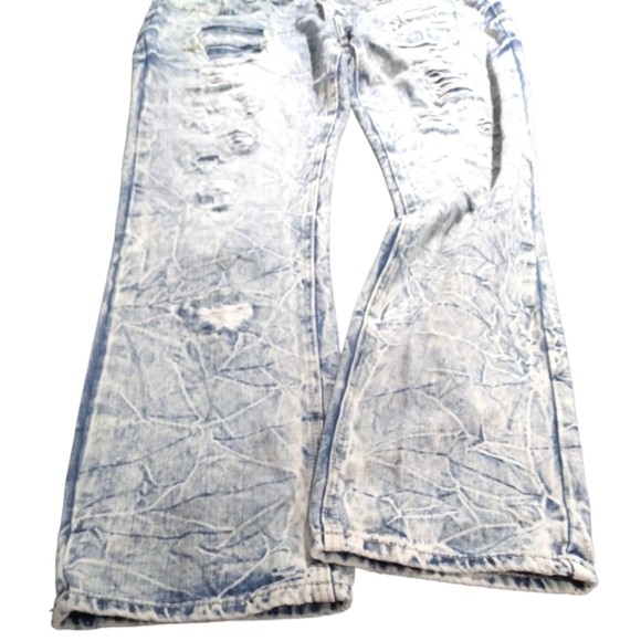 Road Narrows Men's Jeans Ripped Distressed Light Blue Straight Leg Size 40 - Picture 4 of 7